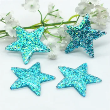 10PCS 36 mm Modrá Živice Svieti Konfety Star Cabochon|Živice Star Scrapbooking Zdobením|Vlasy Luk Centrum Príslušenstvo